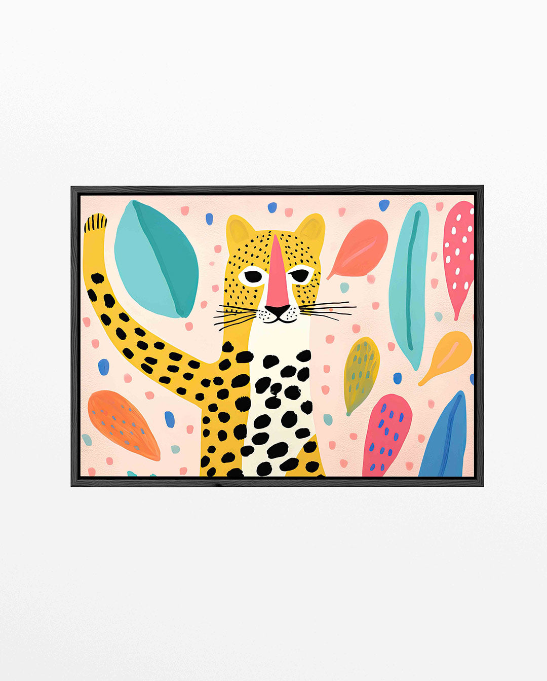 Vrolijke luipaard illustratie – Luipaard – liggend kinder kunstwerk