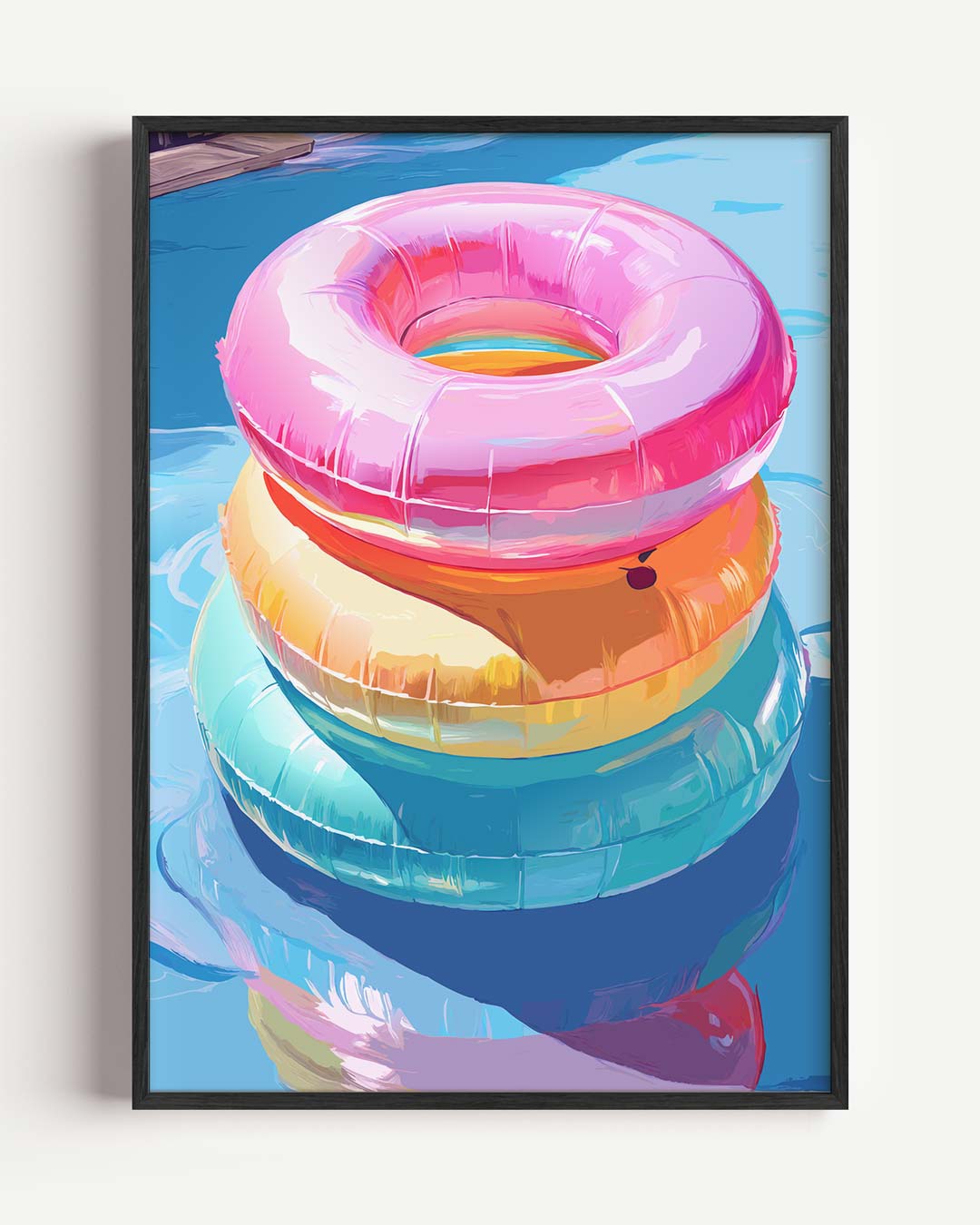 Zomerse Zwemband Stapel – zomer portret poster als wanddecoratie