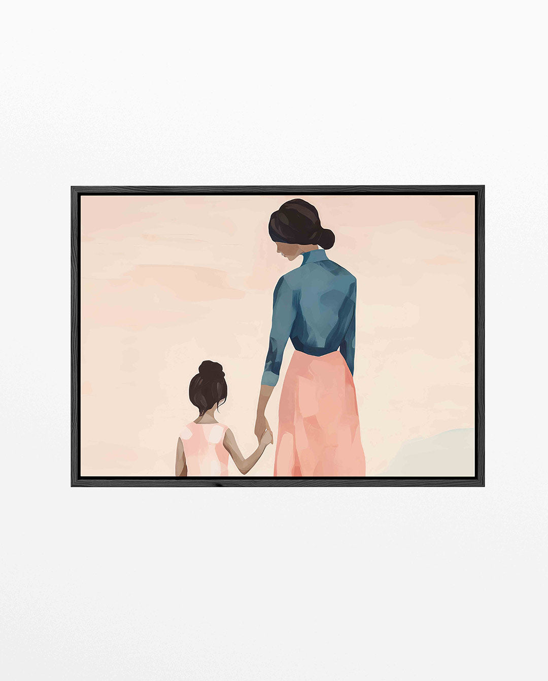 Moeder en kind – liggend portret kunstwerk