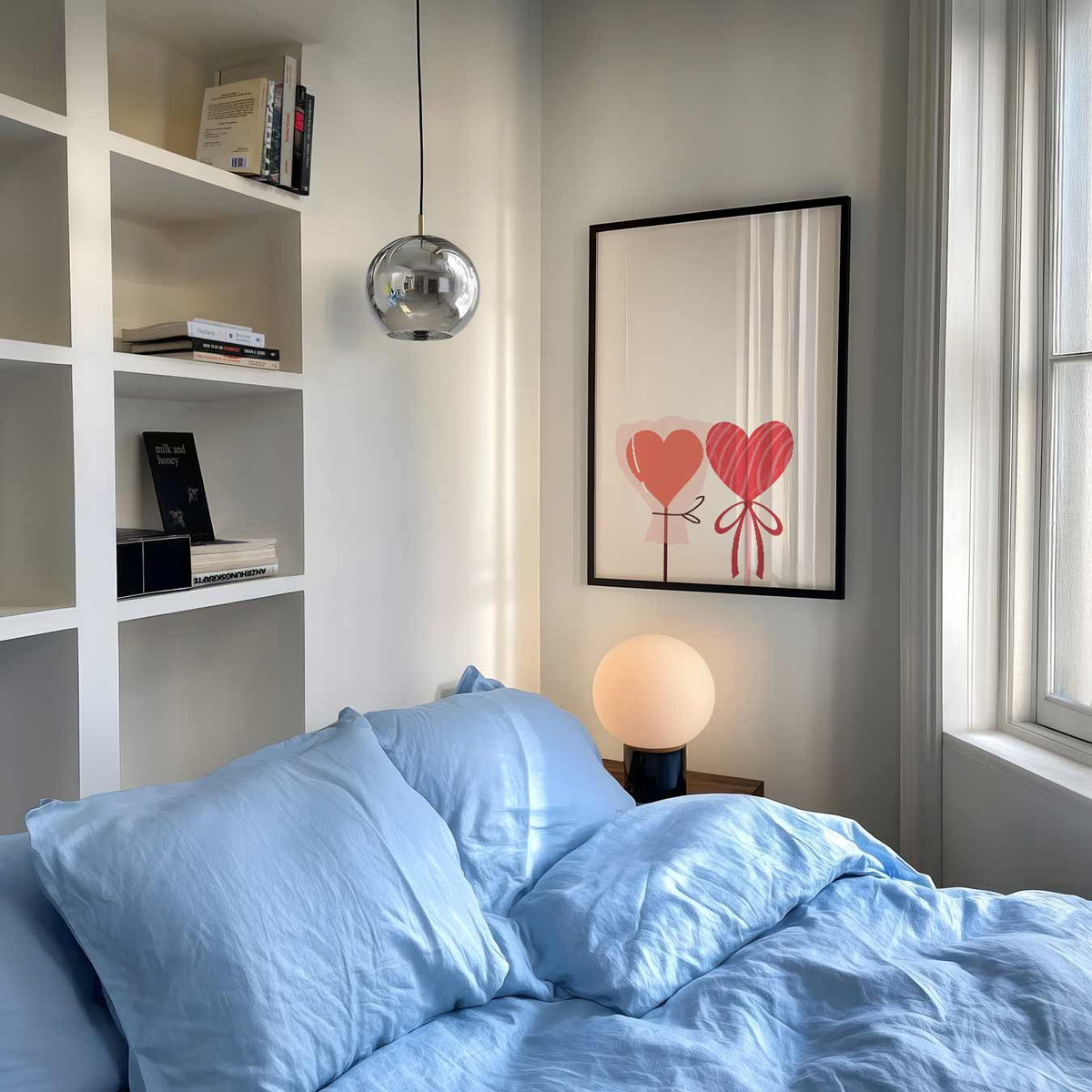 Romantische Hartjes – zomer poster als frisse staande wanddecoratie