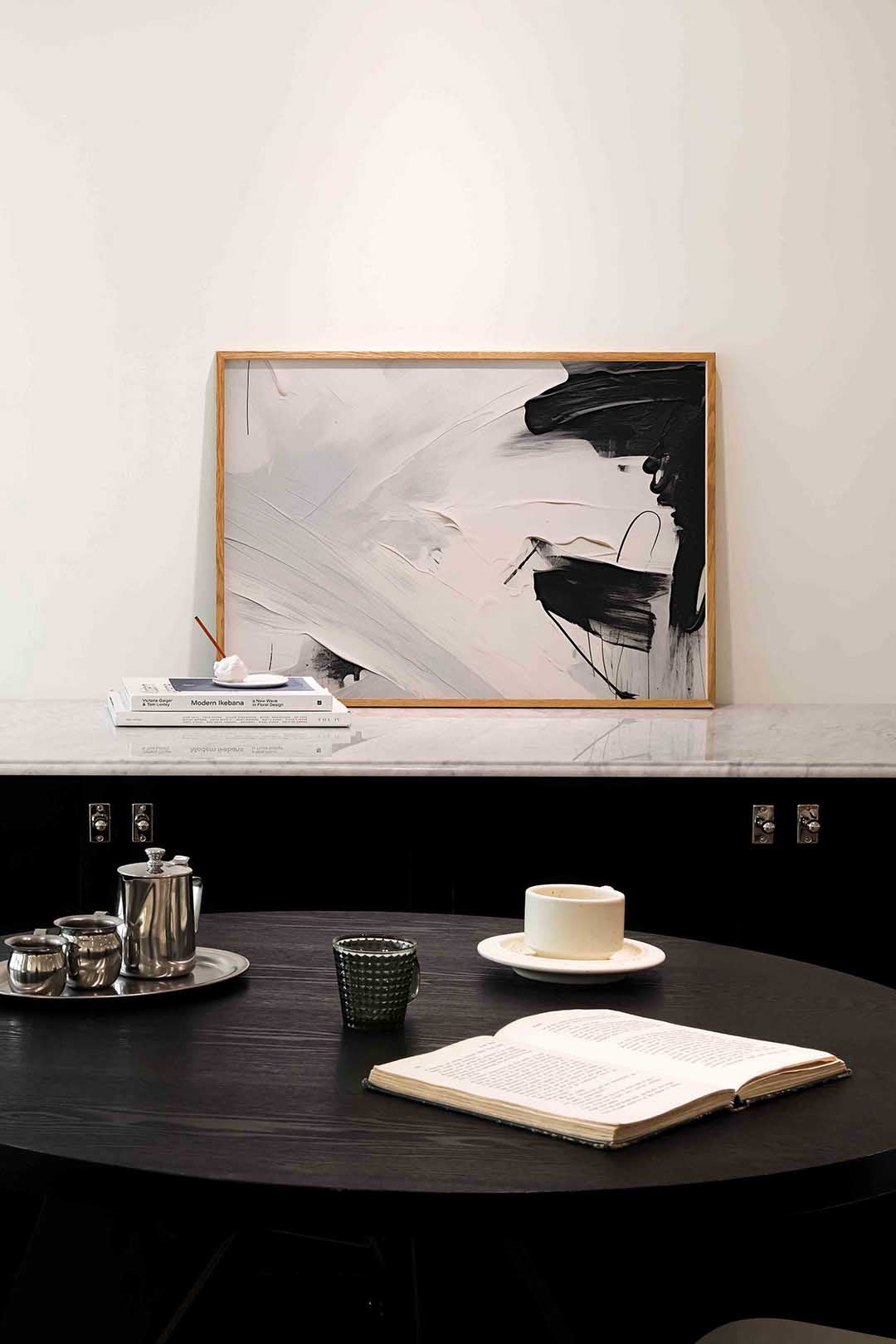 Abstracte zwart wit – abstracte poster in liggend formaat