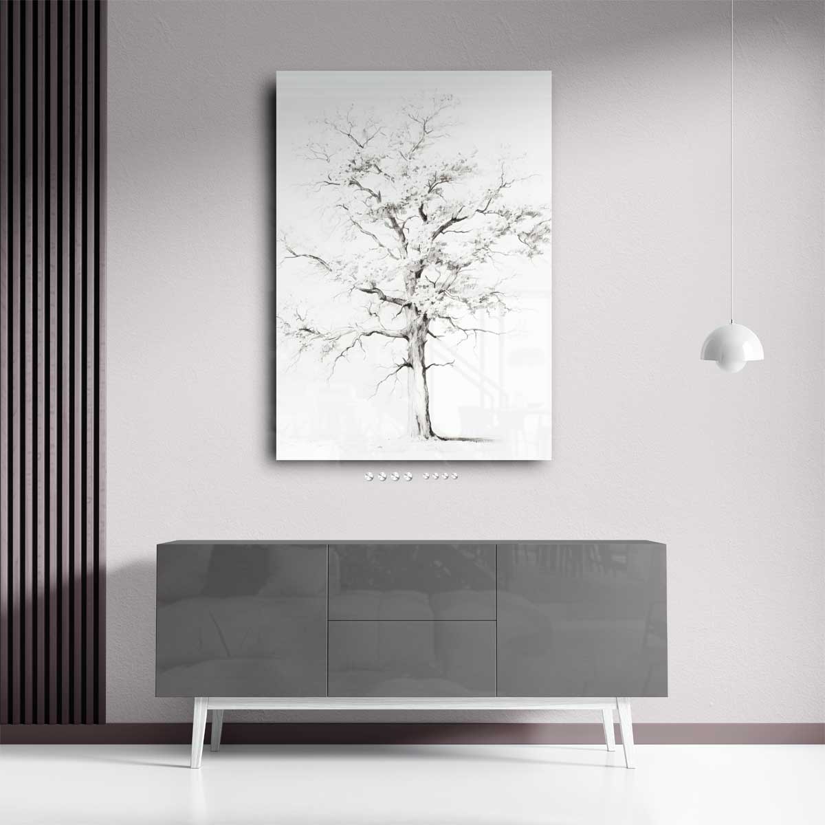 Mystieke Levensboom Schets – staand kunstwerk voor modern interieur