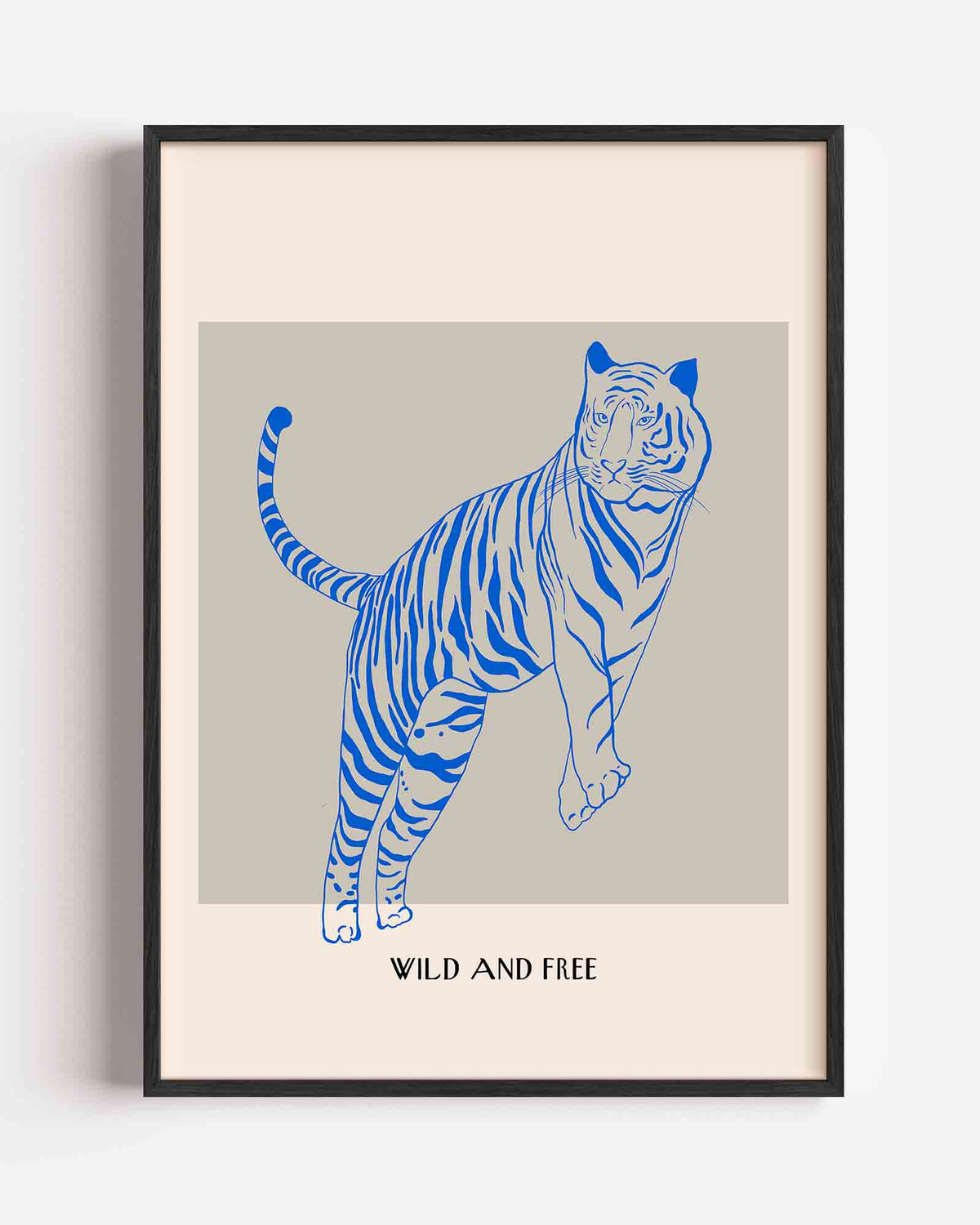Blauwe tijger – Slow Living portret poster als wanddecoratie