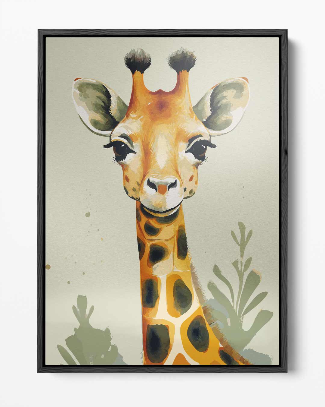 Vrolijke Giraffe Portret – portret kunstwerk als wanddecoratie