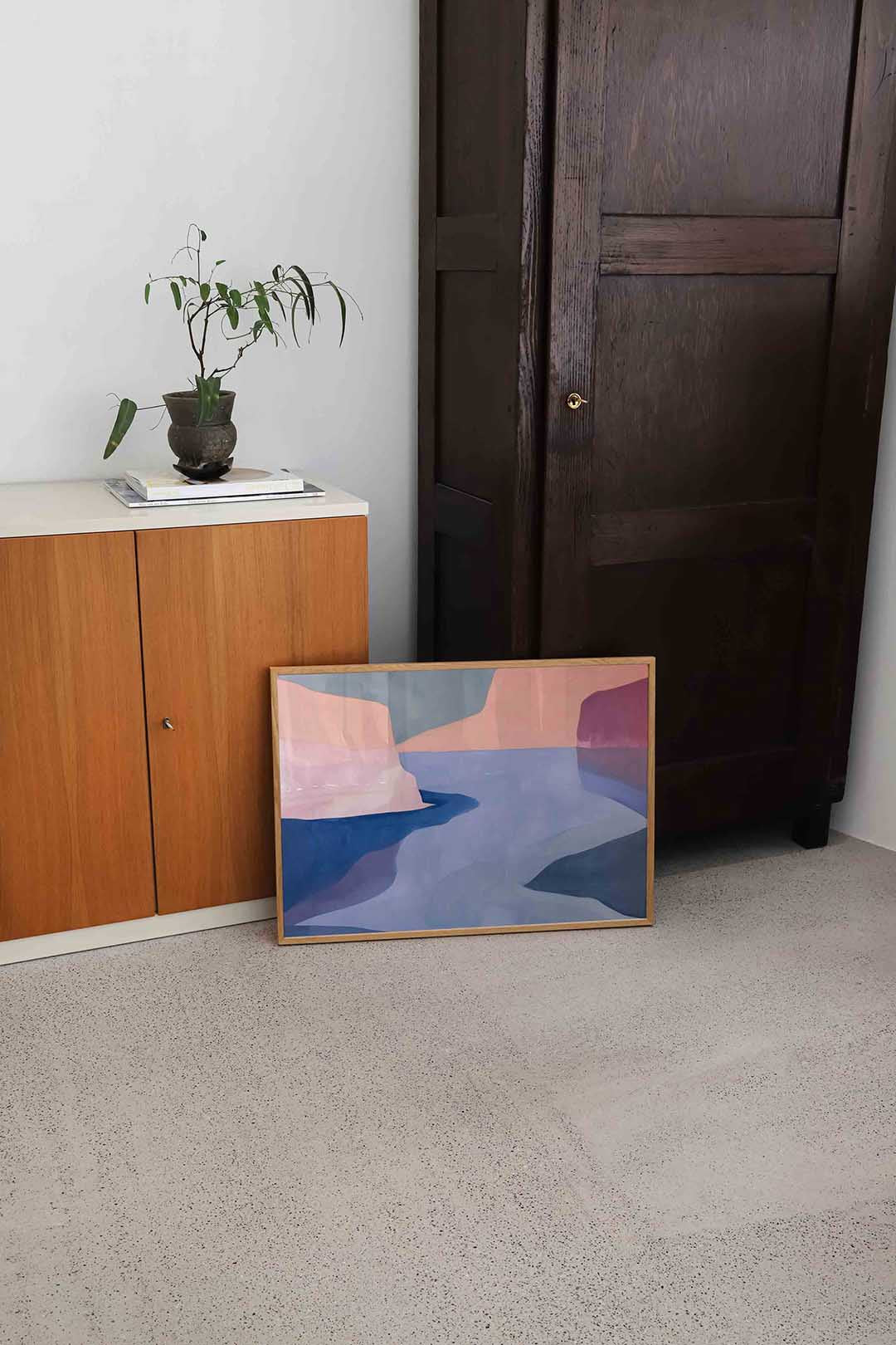 Abstracte landschapsvormen – hedendaagse illustratie als liggende poster