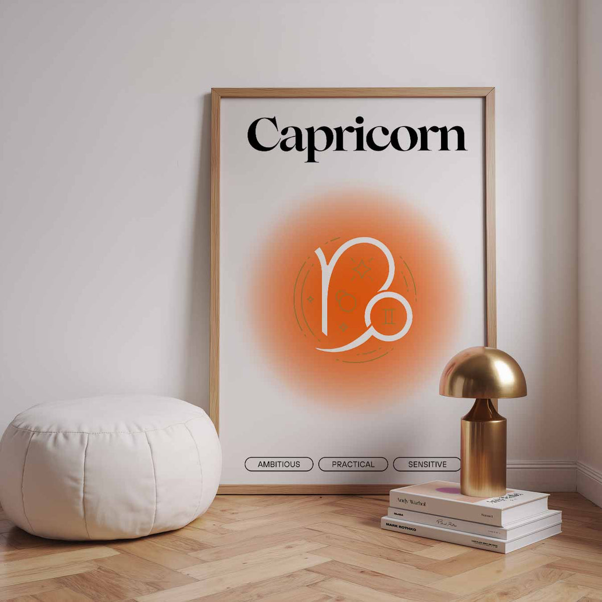 Stoere Steenbok – staande muurposter met mindful uitstraling