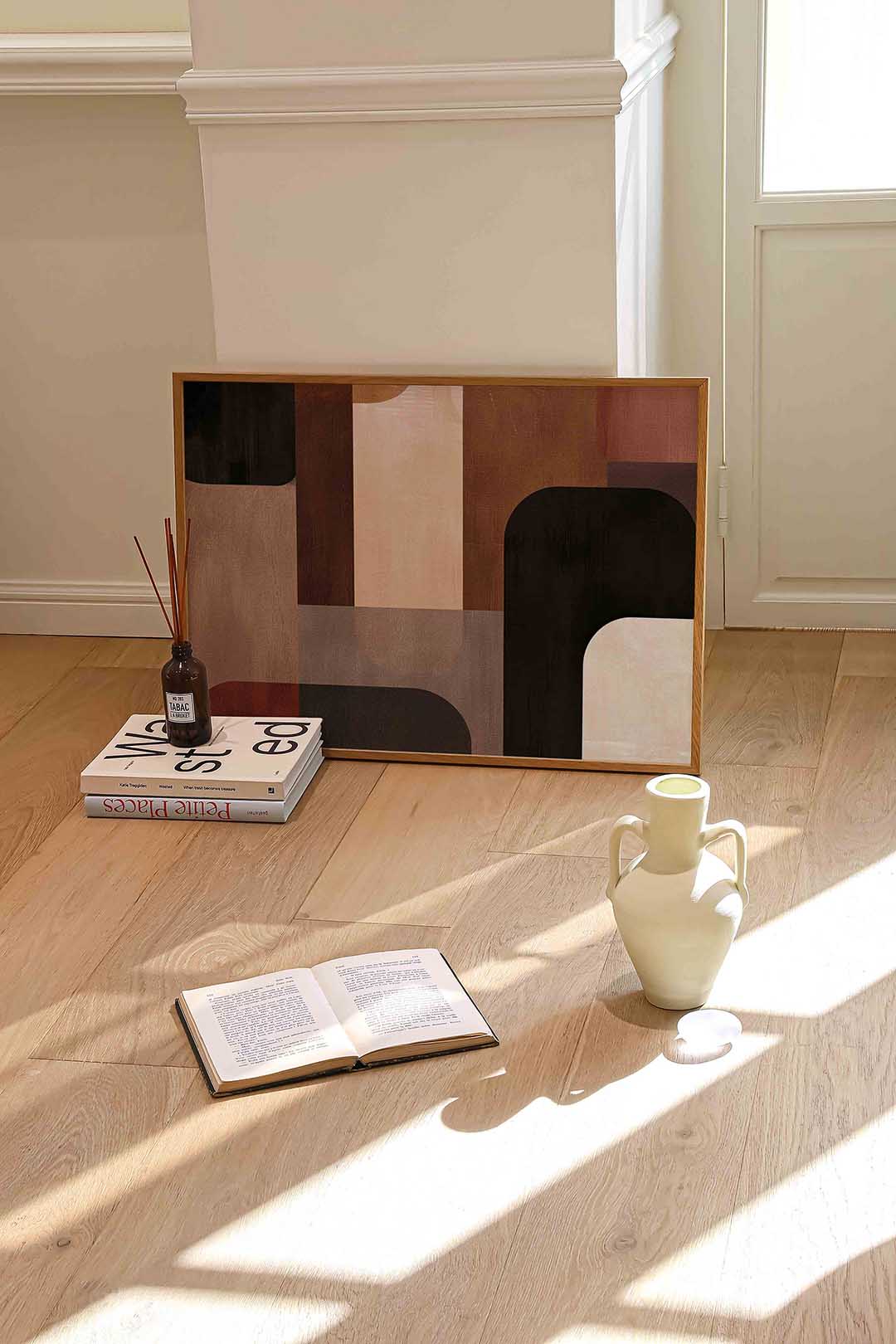 Abstracte vormen – liggende abstracte wanddecoratie van WallArtistic