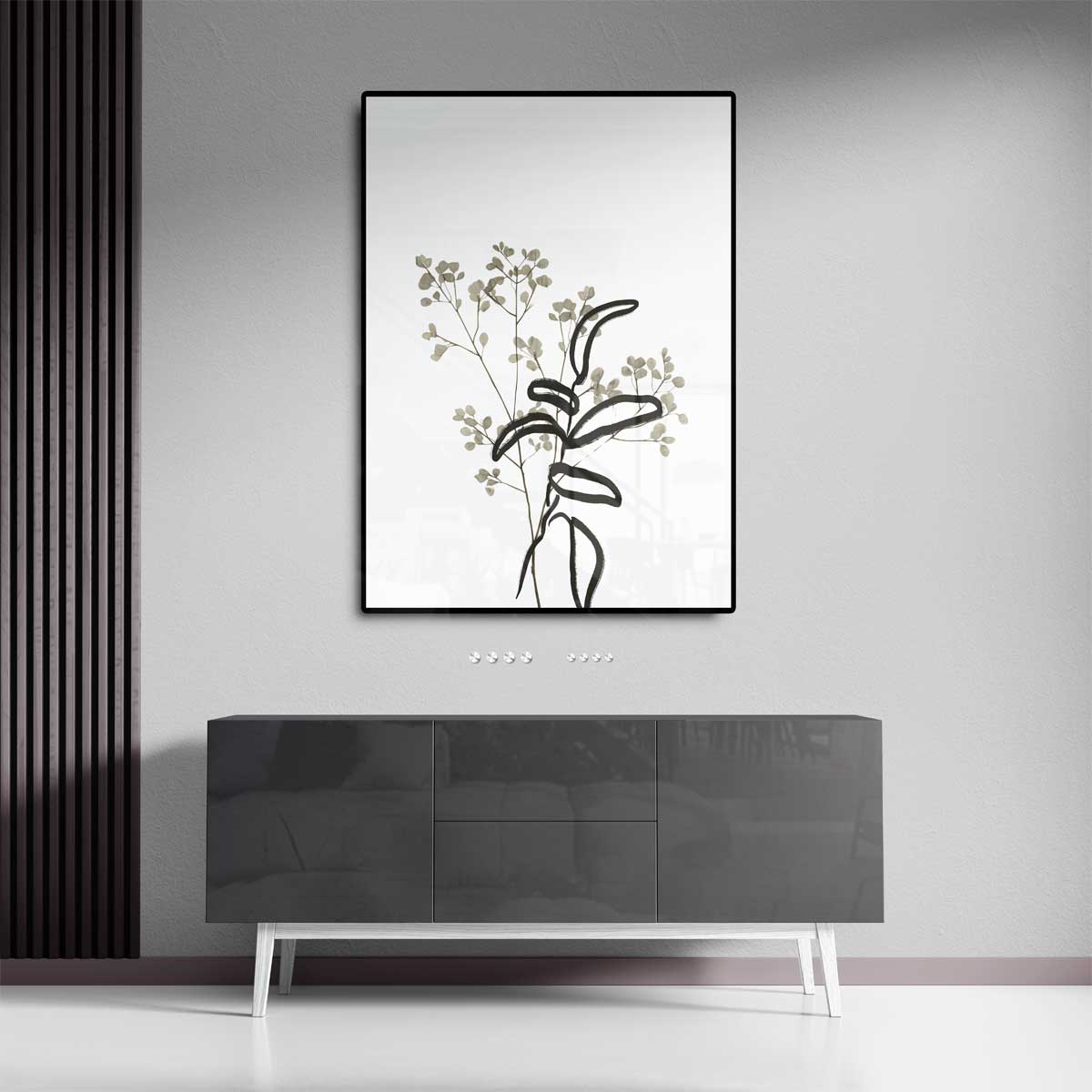 Minimalistische Botanische Illustratie – staand kunstwerk voor modern interieur