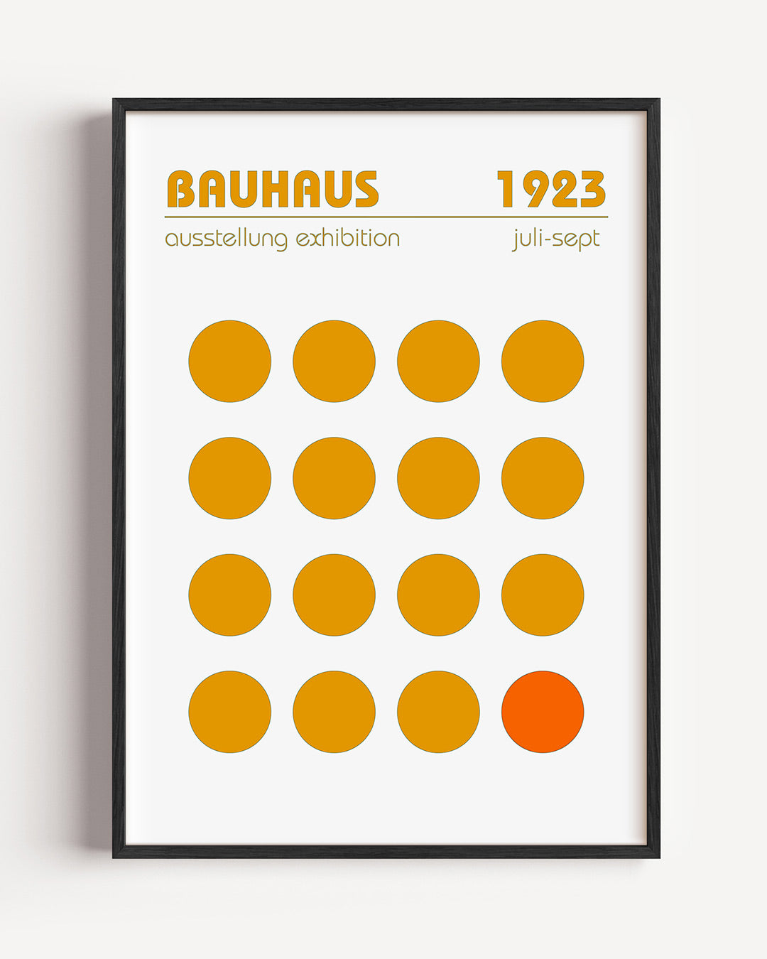 Cirkelpatroon en kleur – staande Bauhaus poster als wanddecoratie