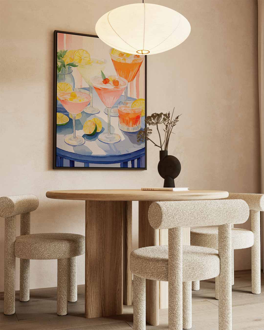 Kleurrijke Cocktails op Canvas – canvas wanddecoratie in portret formaat