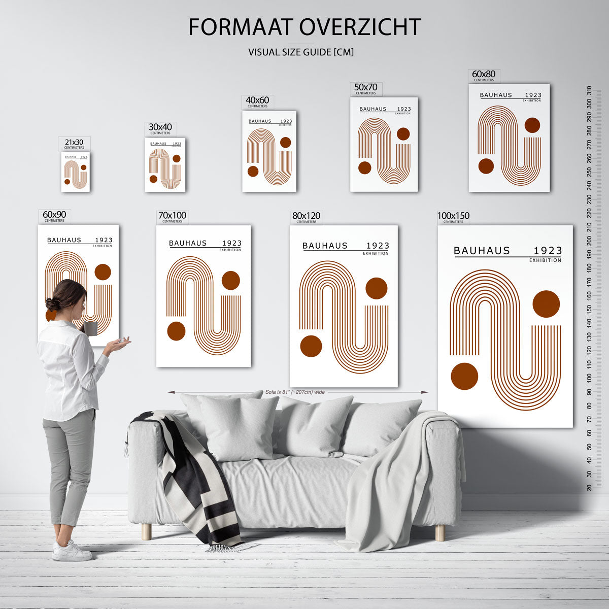 Lijnen en cirkels – Bauhaus poster als moderne geometrische wanddecoratie