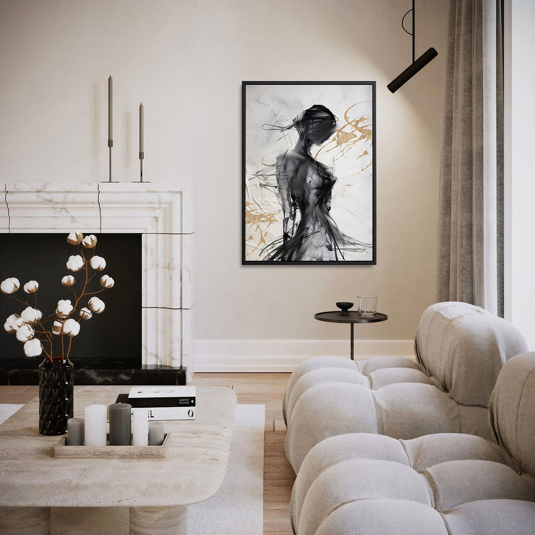 Dynamische vormen – staand wanddecoratie kunstwerk