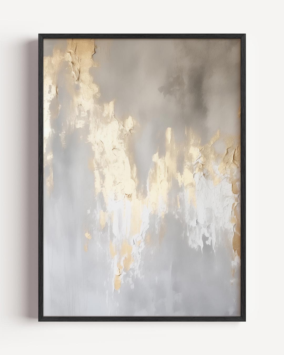 Chique Abstracte Goud & Grijs – textuur portret poster als wanddecoratie