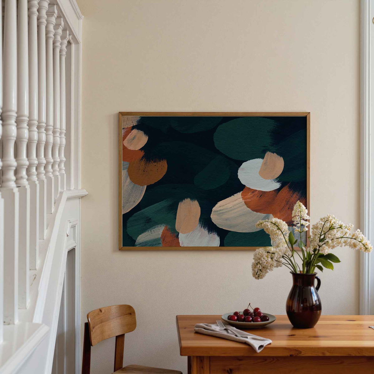 Abstracte vormen – artistieke poster in liggend formaat