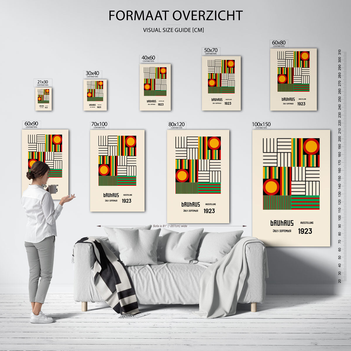 Vorm en kleur – geometrische poster in Bauhaus-stijl van WallArtistic