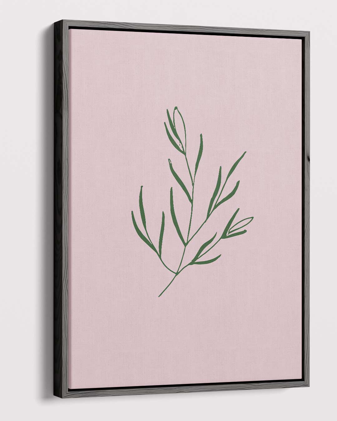 Botanische Simpliciteit op Roze – dibond kunstwerk als wanddecoratie