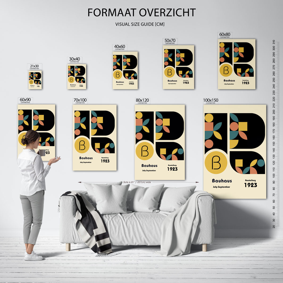 Vorm en kleur – geometrische poster in Bauhaus-stijl van WallArtistic