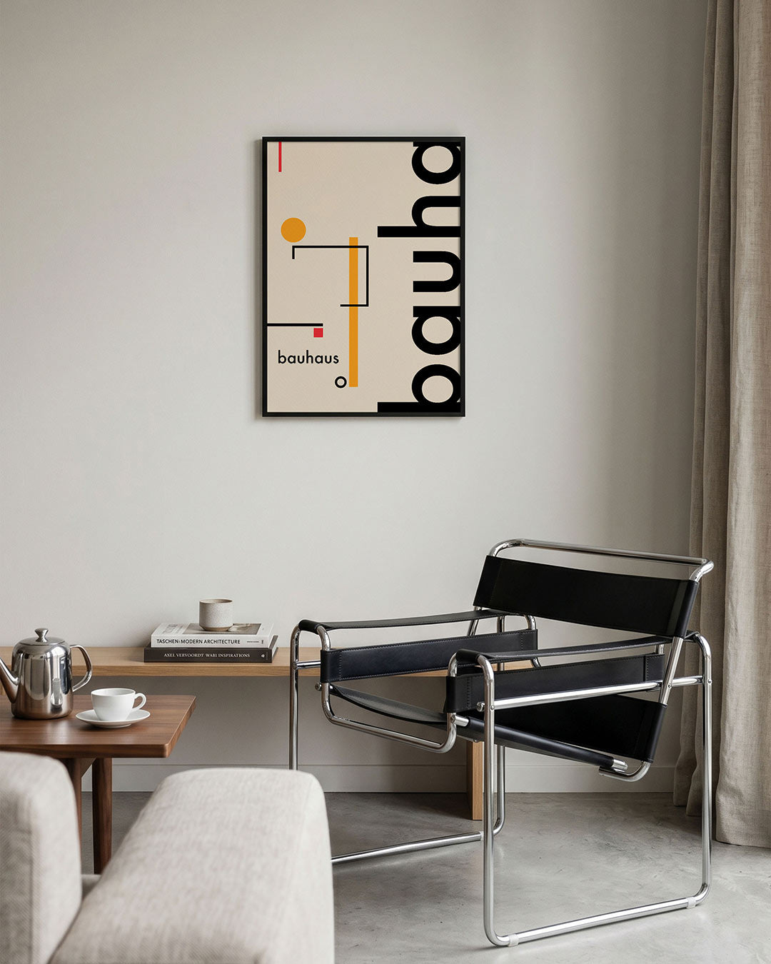 Vorm en lijnenspel – geometrische Bauhaus poster in staand formaat