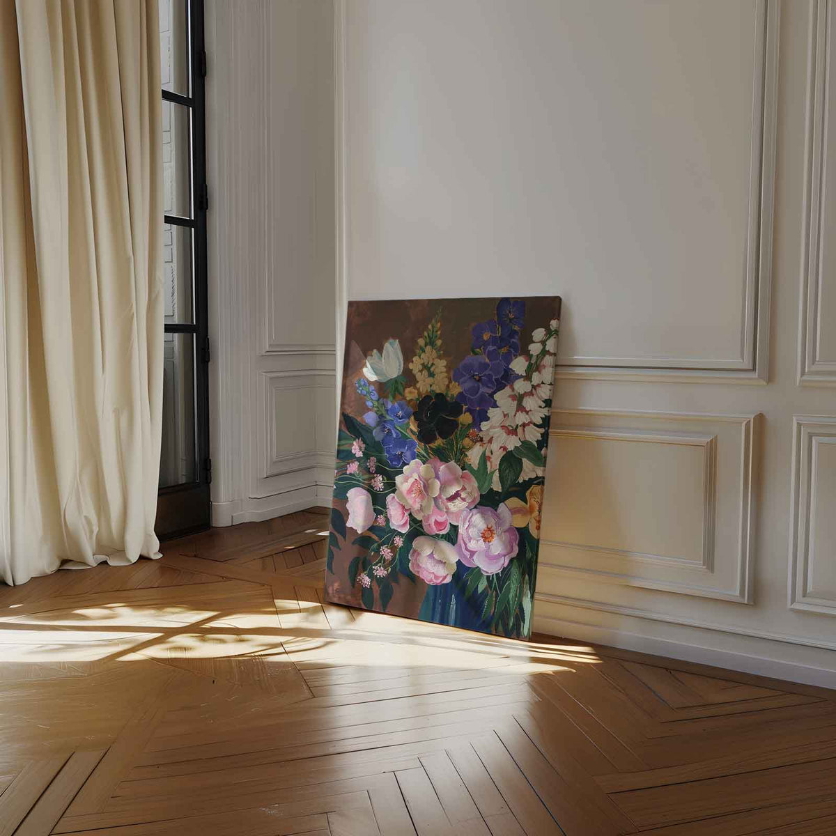 Kleurrijke Bloemenpracht – dibond wanddecoratie in staand formaat