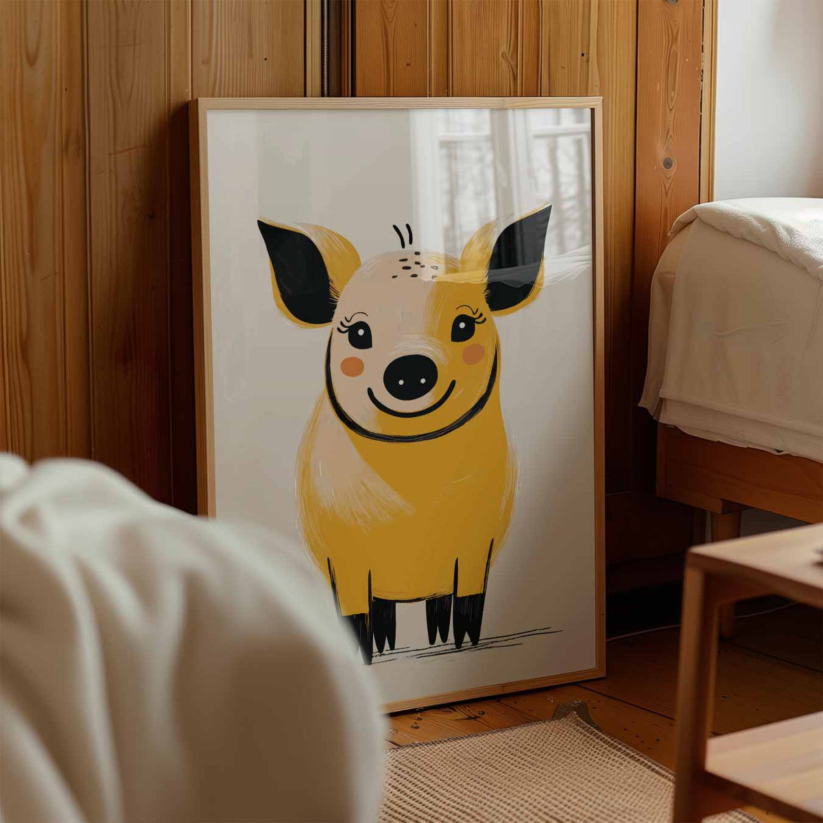 Vrolijke Varkensvriend – kinderposter in staand formaat