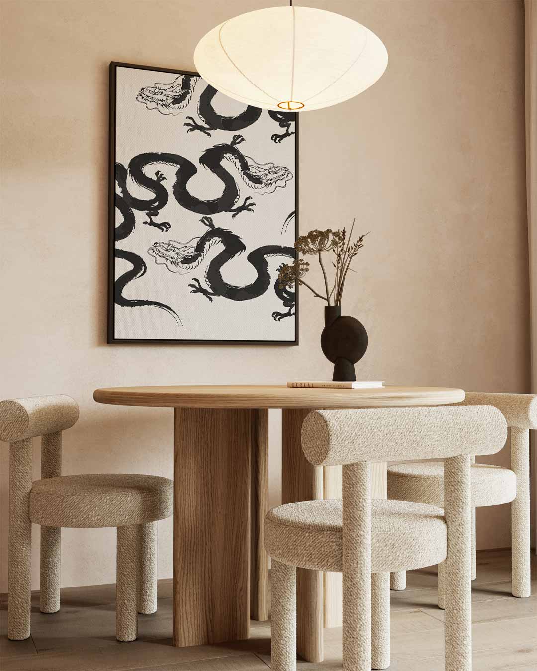 Dynamisch Drakenpatroon – staand kunstwerk voor modern interieur