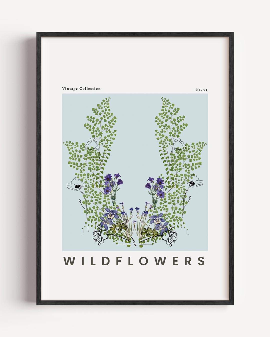 Vintage Wildflowers – botanische portret poster als wanddecoratie