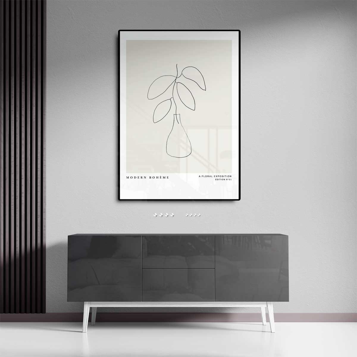 Modern Boho Lijntekening – dibond kunstwerk als wanddecoratie