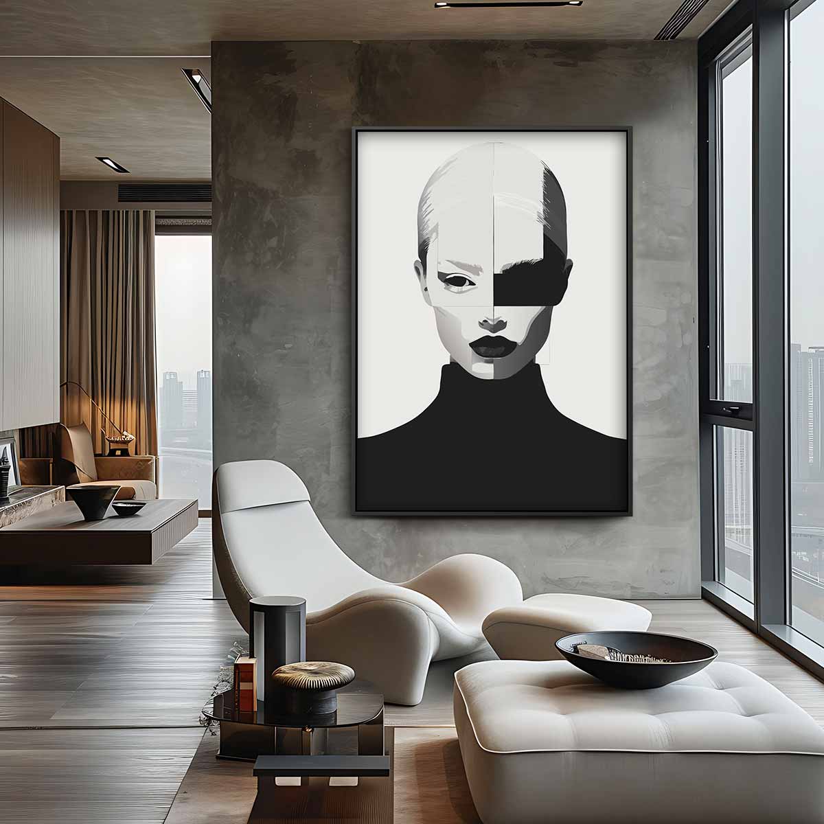 Mystieke Gezichtsvorm – canvas wanddecoratie in portret formaat