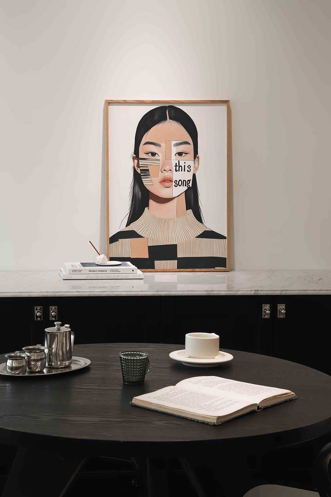 Portret met tekst – moderne poster in staand formaat