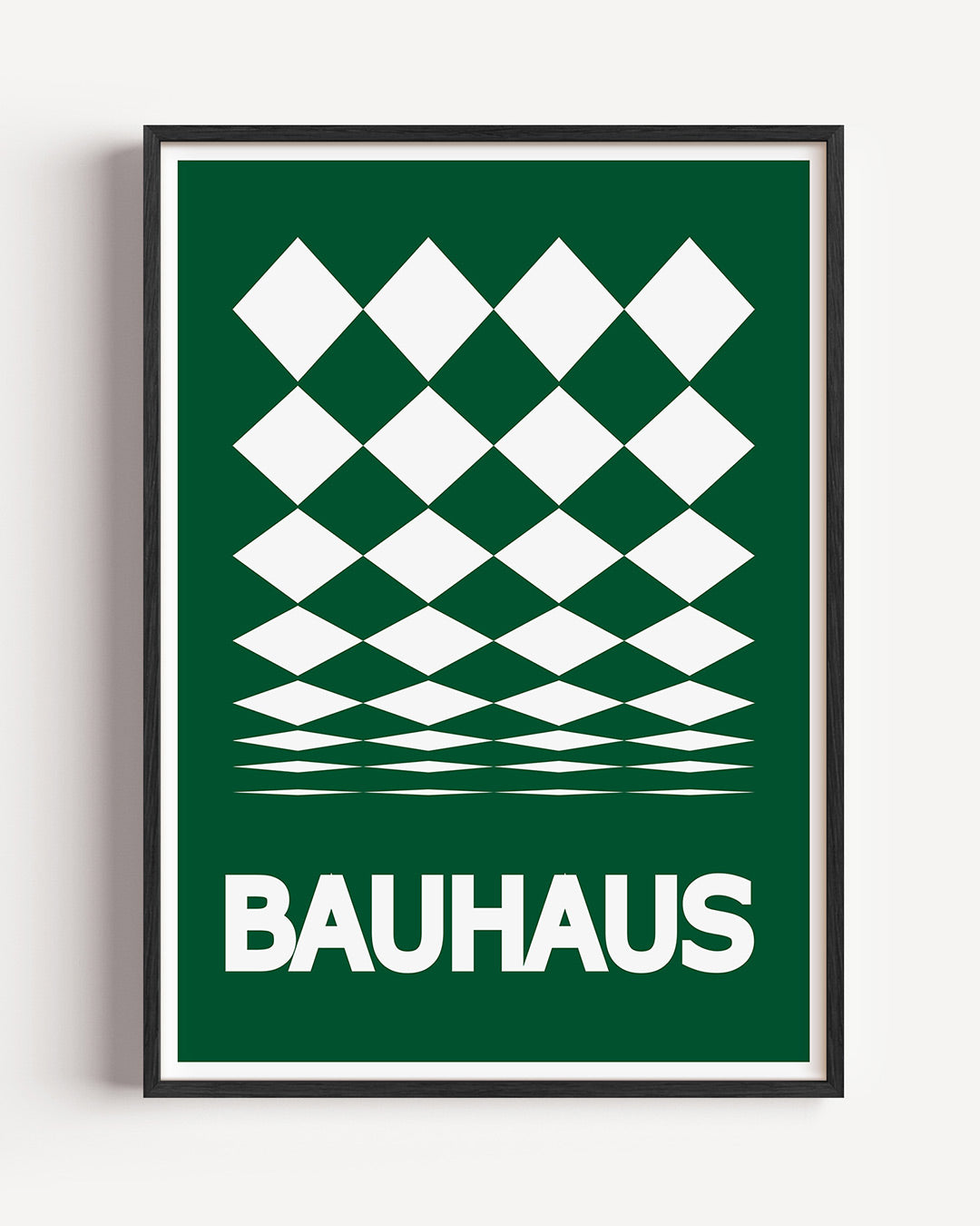 Ruitpatroon en tekst – staande Bauhaus poster als wanddecoratie