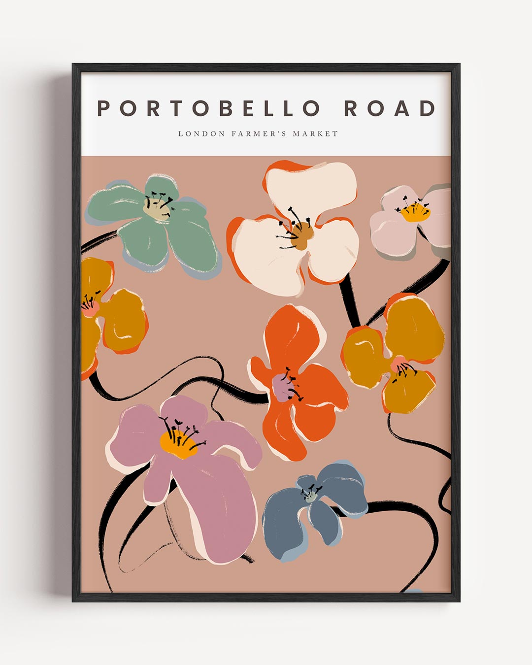 Bloemenpracht op Portobello Road – bloemen portret poster als wanddecoratie