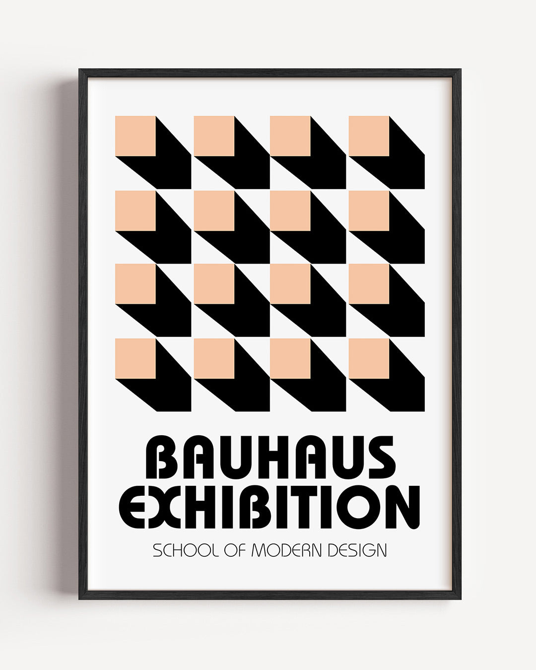 Vorm en schaduw – staande Bauhaus poster als wanddecoratie