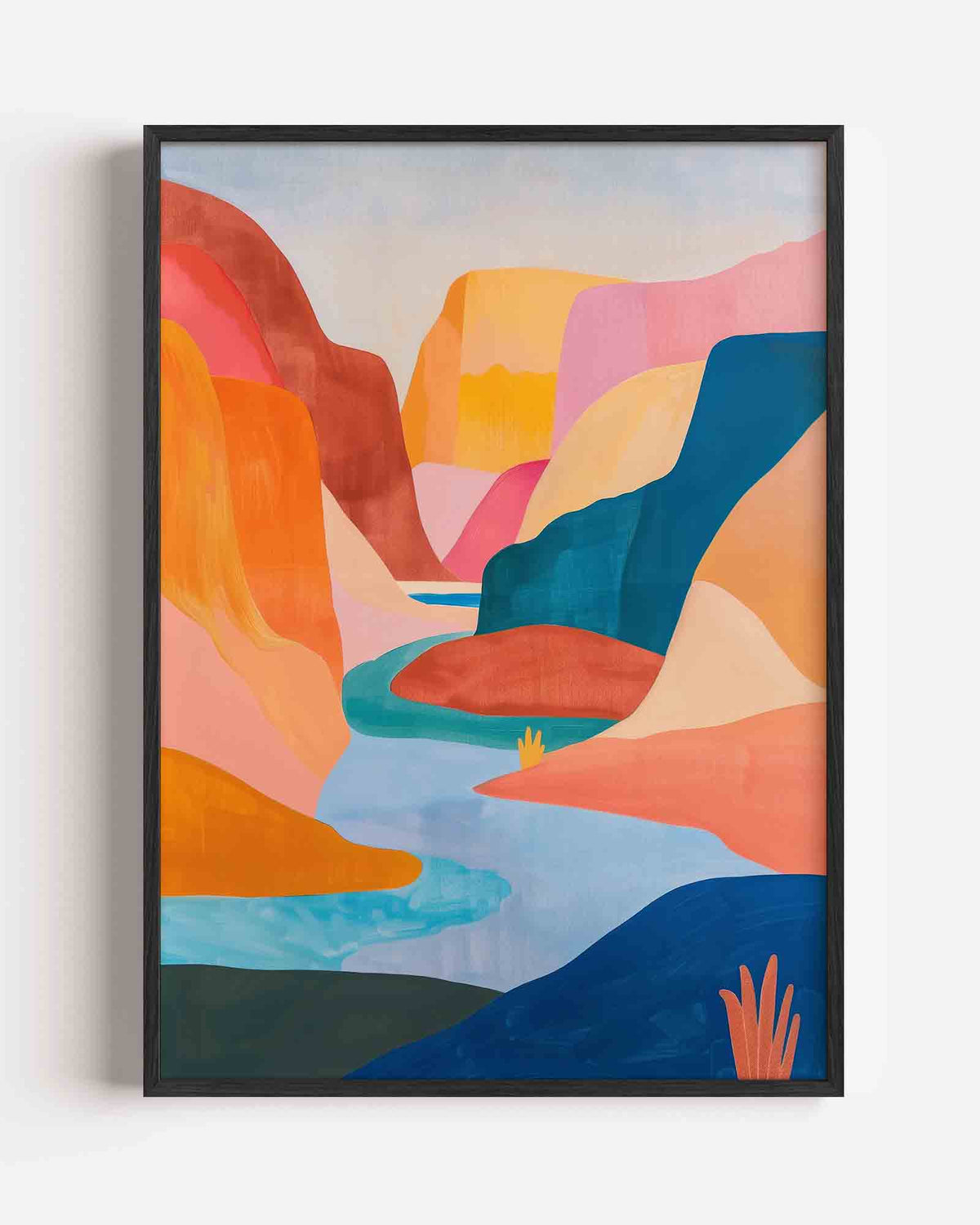 Abstracte landschapsweergave – hedendaagse illustratie portret poster als wanddecoratie