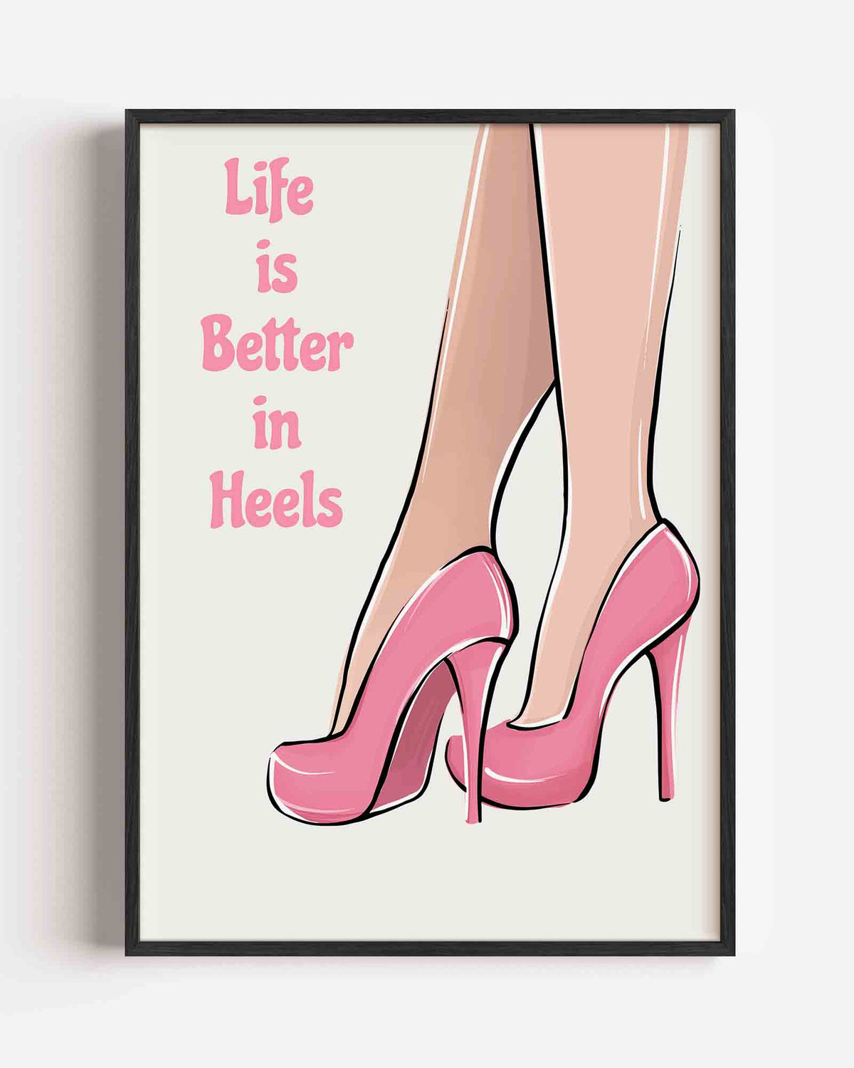 Roze hakken – Pop Art portret poster als wanddecoratie