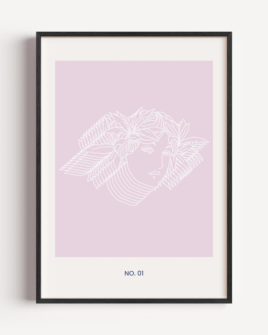 Dromerige Lijnkunst Vrouwenportret – mindfulness portret poster als wanddecoratie