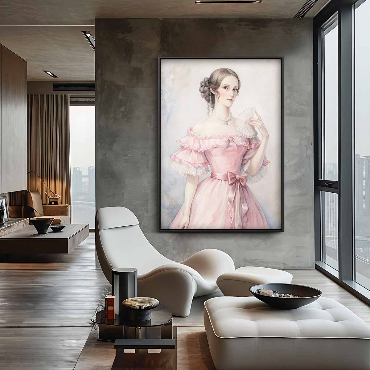 Elegantie in Roze – staand kunstwerk voor modern interieur