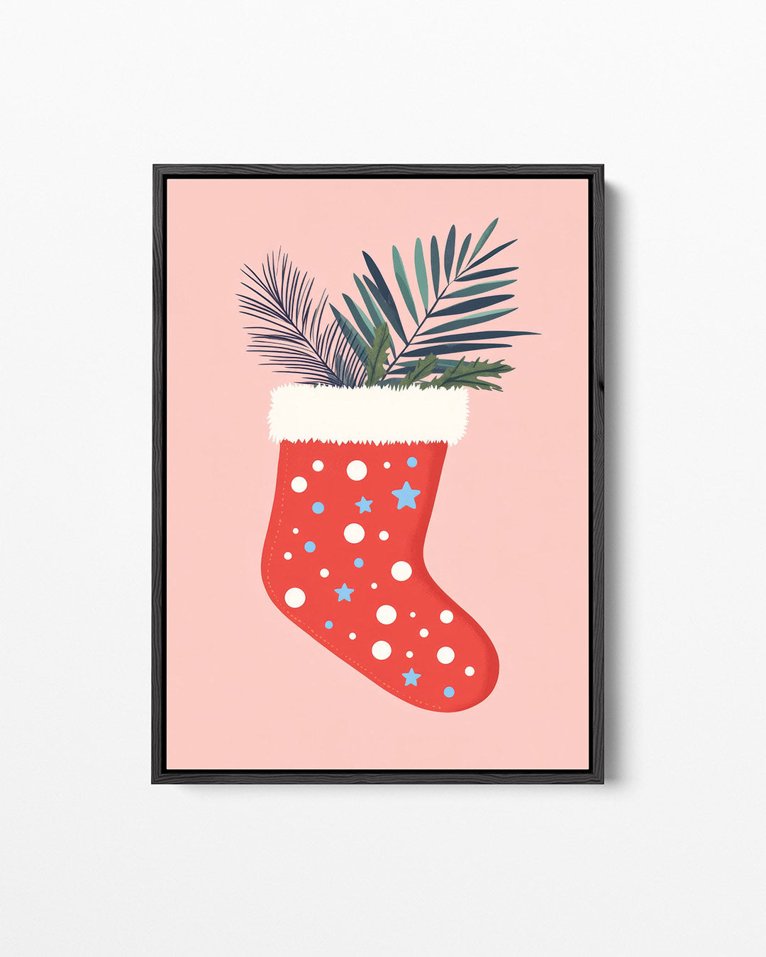 Speelse kerstsok – staand wanddecoratie kunstwerk