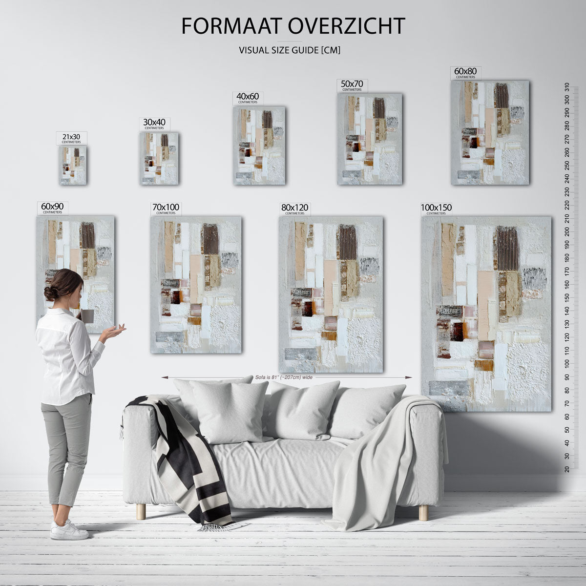 Abstracte rechthoeken – staande muurposter met abstracte vormen