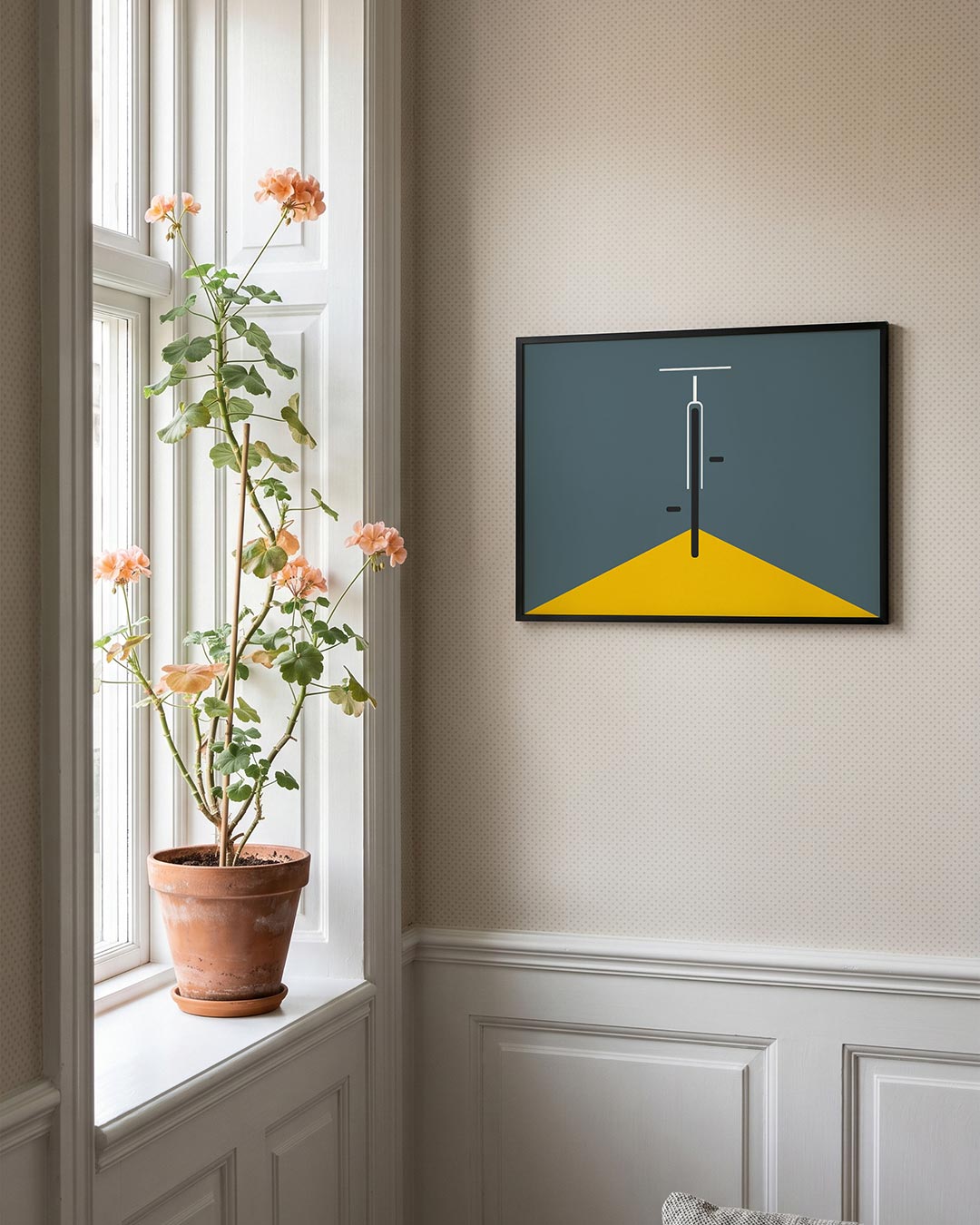 Lijnen en vlakken – liggende Bauhaus poster voor aan de muur