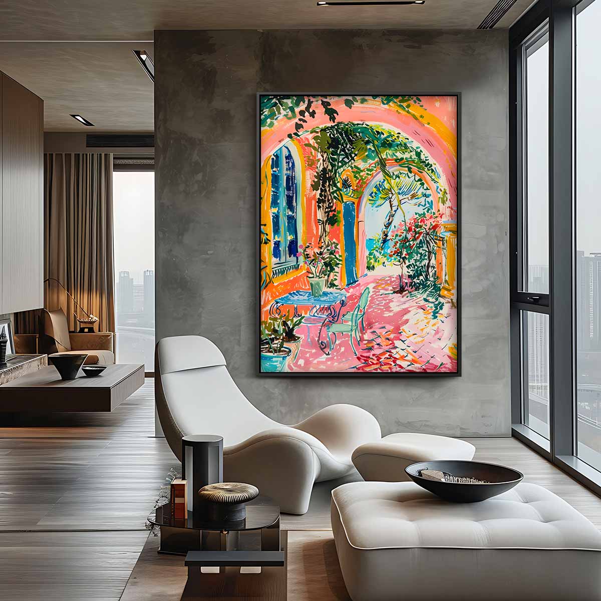 Kleurrijke Zomertuin – staande wandkunst voor woonkamer of interieur