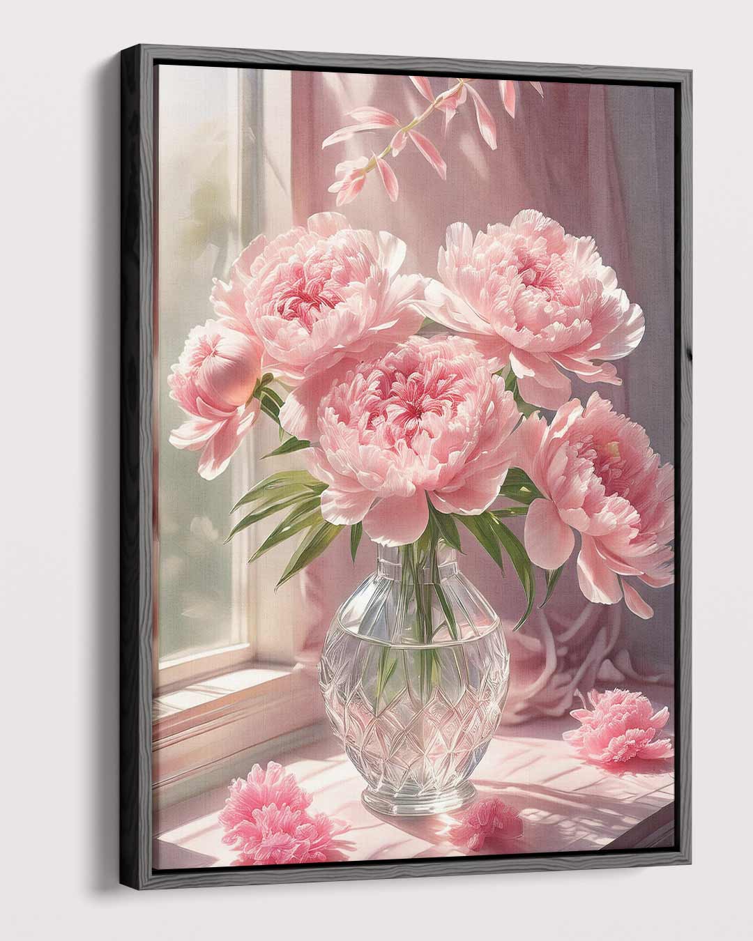 Bloemenpracht in het Raamlicht – dibond kunstwerk als wanddecoratie