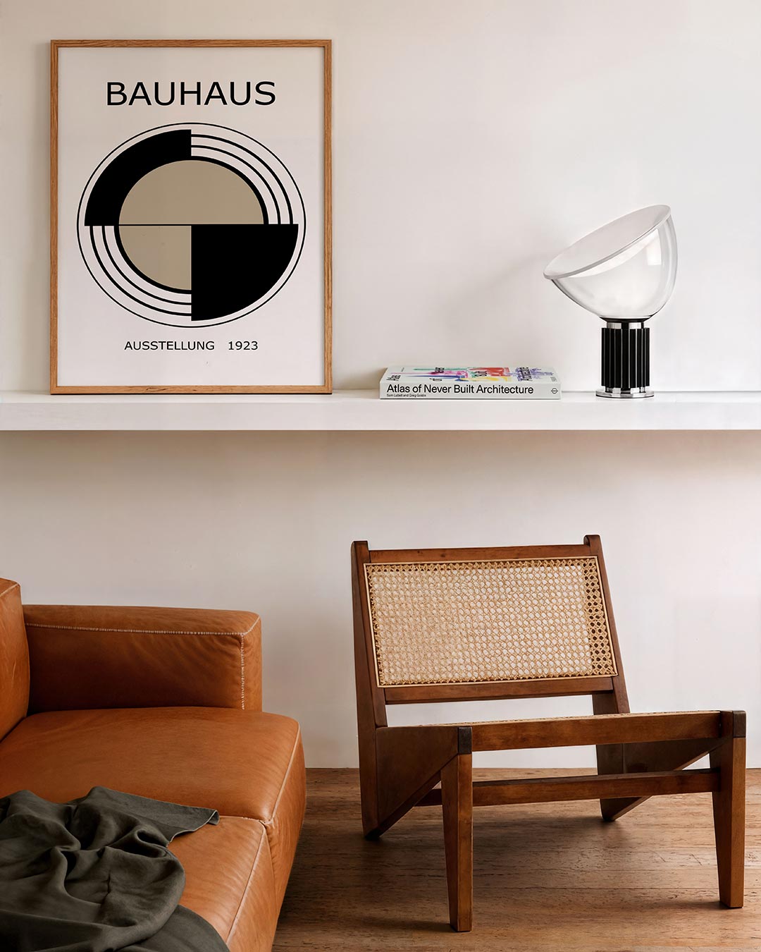 Cirkel en lijnen – staande Bauhaus poster voor aan de muur