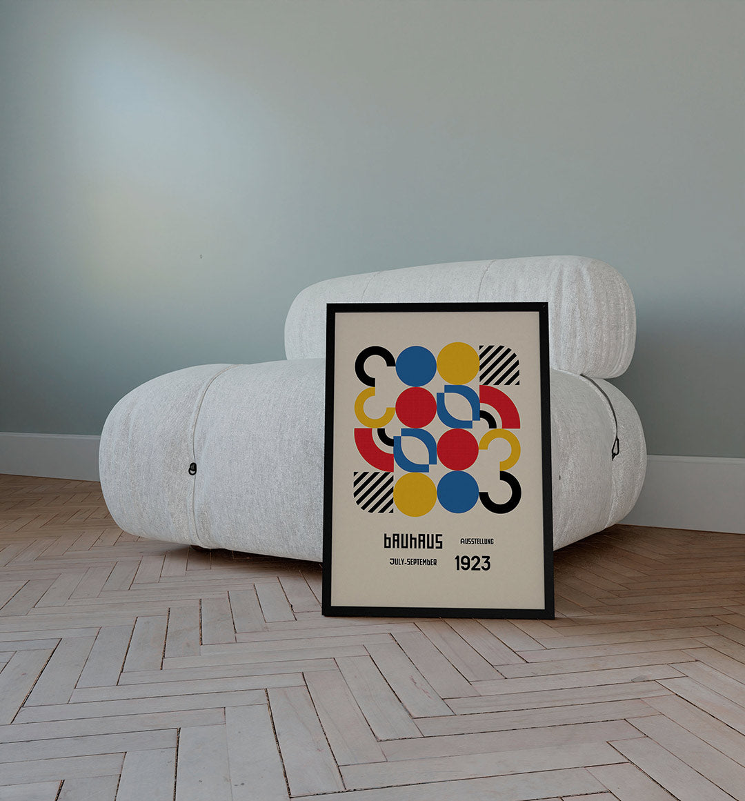 Vormen en kleurvlakken – staande Bauhaus poster voor aan de muur