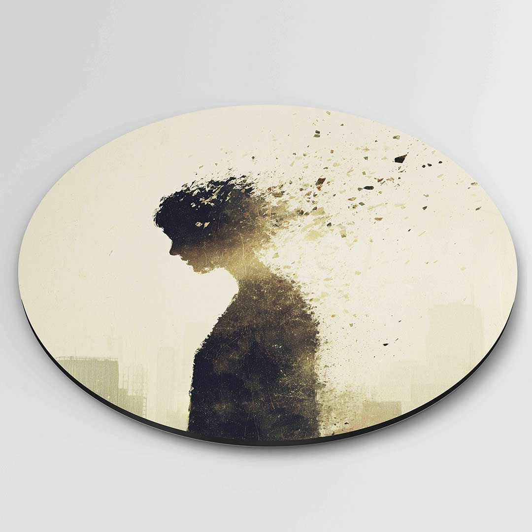 Silhouet van figuur – portret wandkunst als muurcirkel van WallArtistic