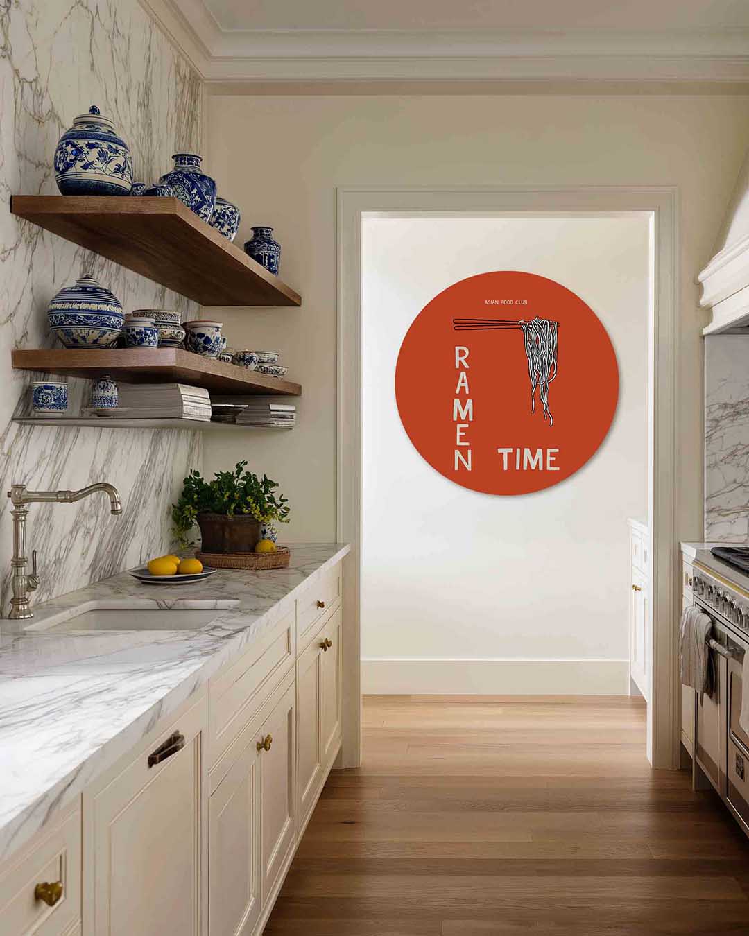 Ramen time – dierenprint muurcirkel voor aan de muur