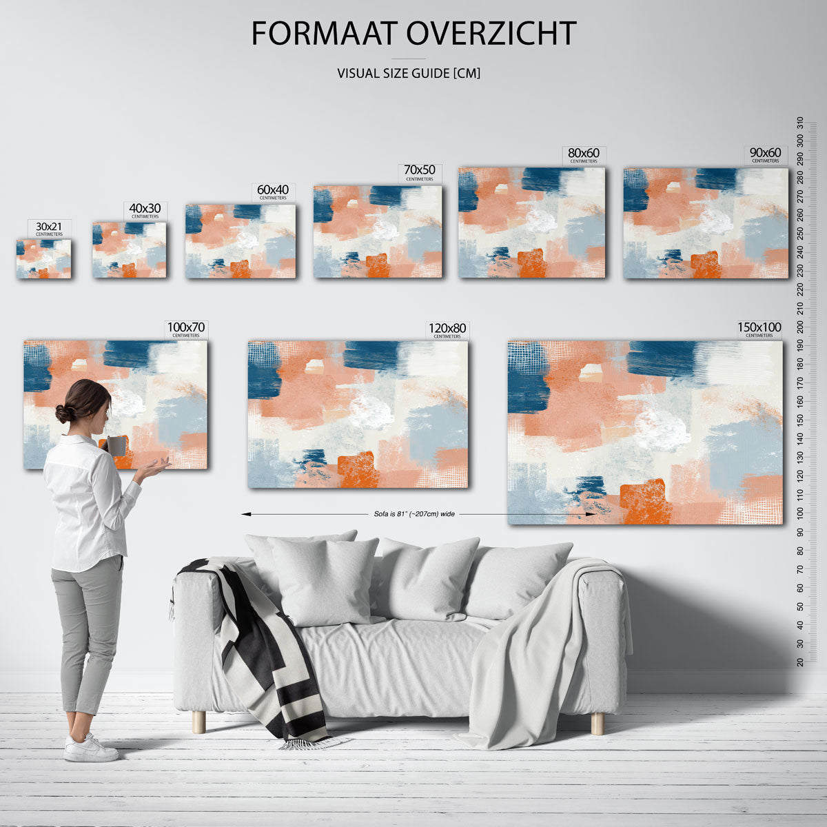 Abstracte vormen – liggende muurposter met abstracte vormen
