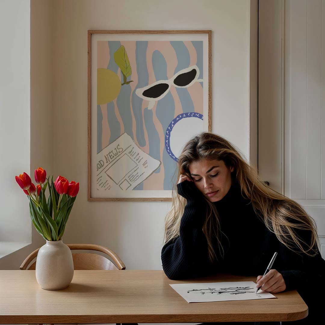 Zomerse Vibes – culinaire wandkunst als portret poster