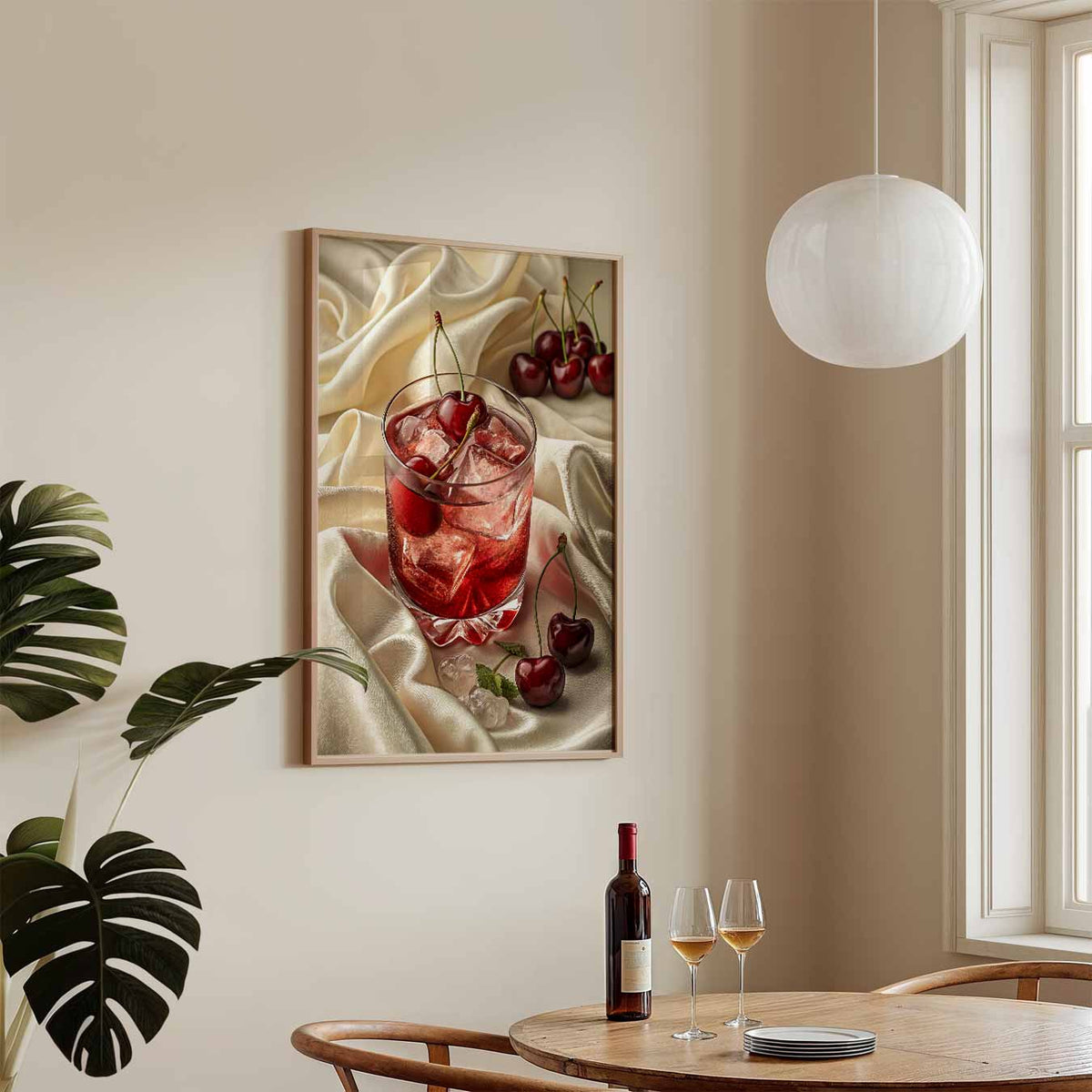 Verfrissende Kersenluxe – zomerse wandkunst als portret poster