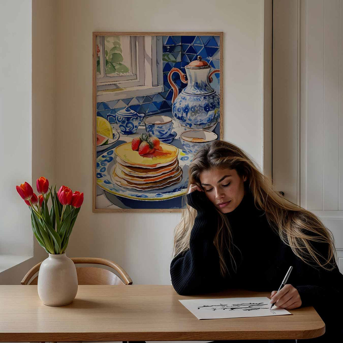 Ontbijt in Blauw – keuken portret poster, afbeelding 7