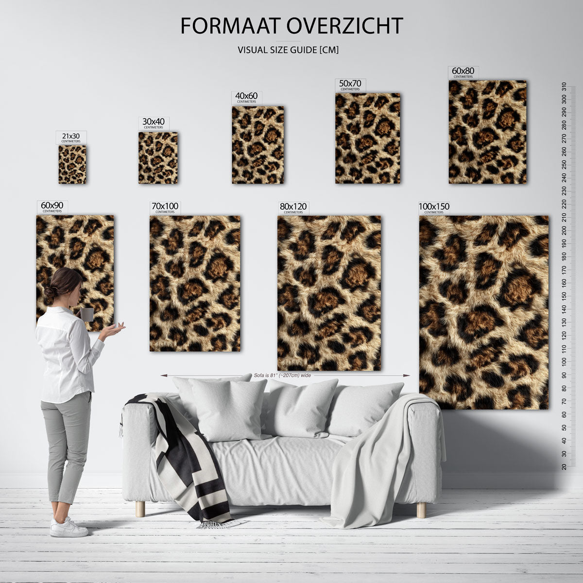 Luipaardprint – staande muurposter met safari thema